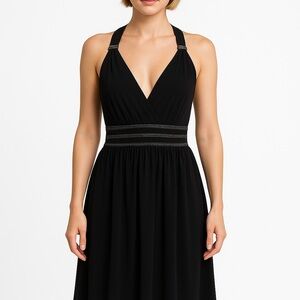 Elegant Black Halter Dress